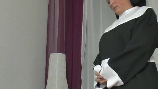 A Fat Nun and Very Hungry for Cock 